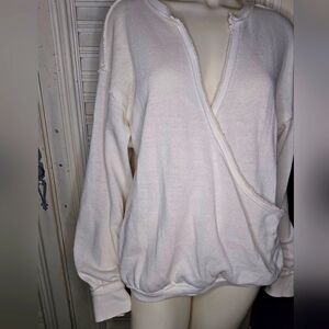 Cozy Cream faux wrap top